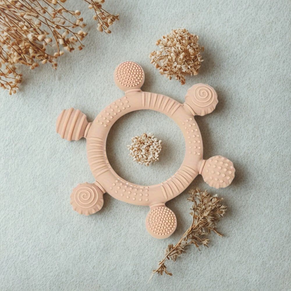 6 - Ball Silicone Sensory Teether & Gum Soother Light Brown - Baby Teether from Senso - Blanky