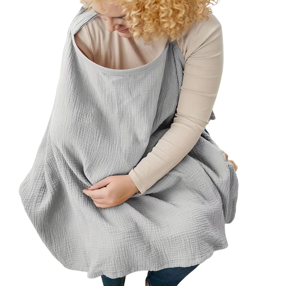 Breathable Cotton Breastfeeding Shawl Light Grey - Breastfeeding & Nursing from Senso - Blanky
