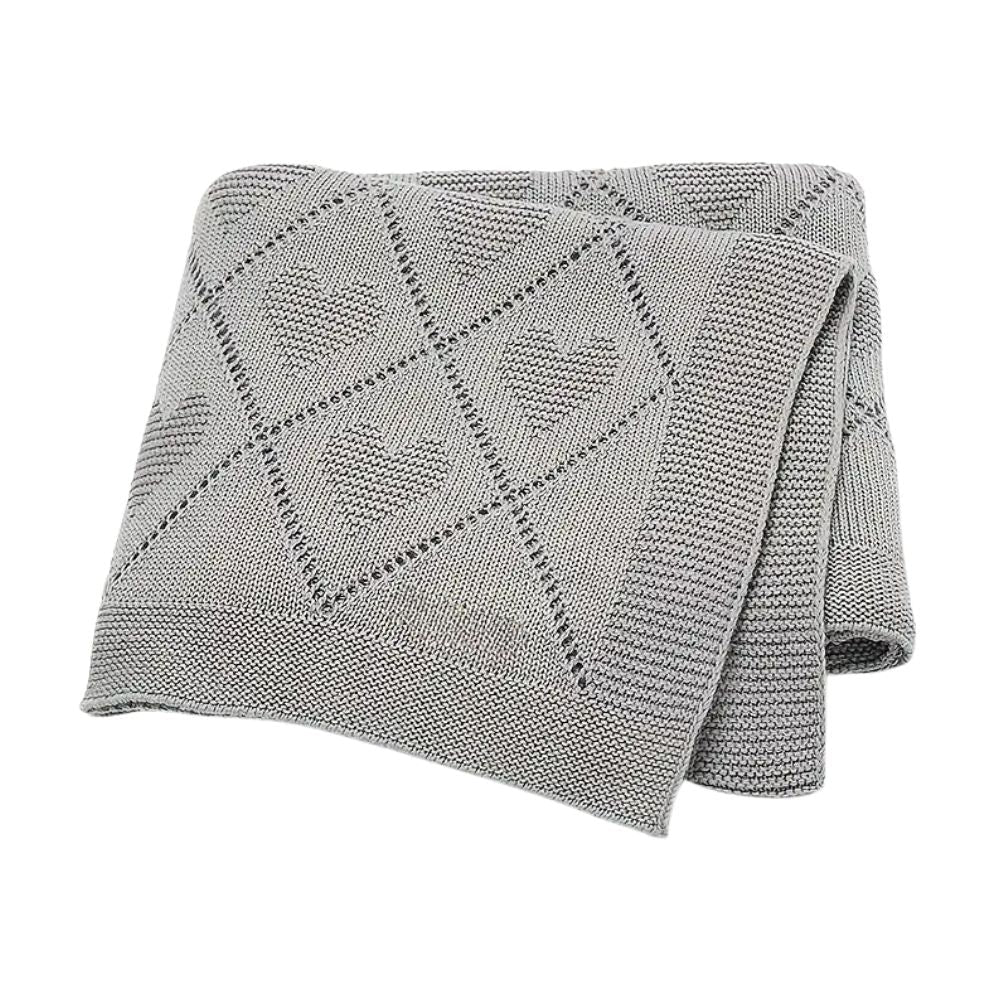 Breathable Hollow Knit Cotton Lovey Blanket Dark Grey - Baby Comfort Blanket from Senso - Blanky