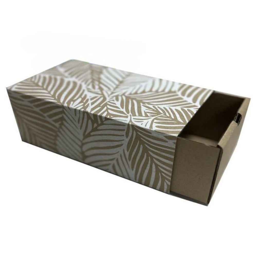 Luxe Gift Box - Kraft White Leaf Sleeve & Base Box - Gift Box from Senso - Blanky