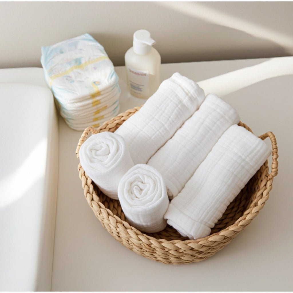 Multi - Use Ultra - Soft Muslin Squares (25x25cm) (Set of 2) White - Baby Care Essentials from Senso - Blanky