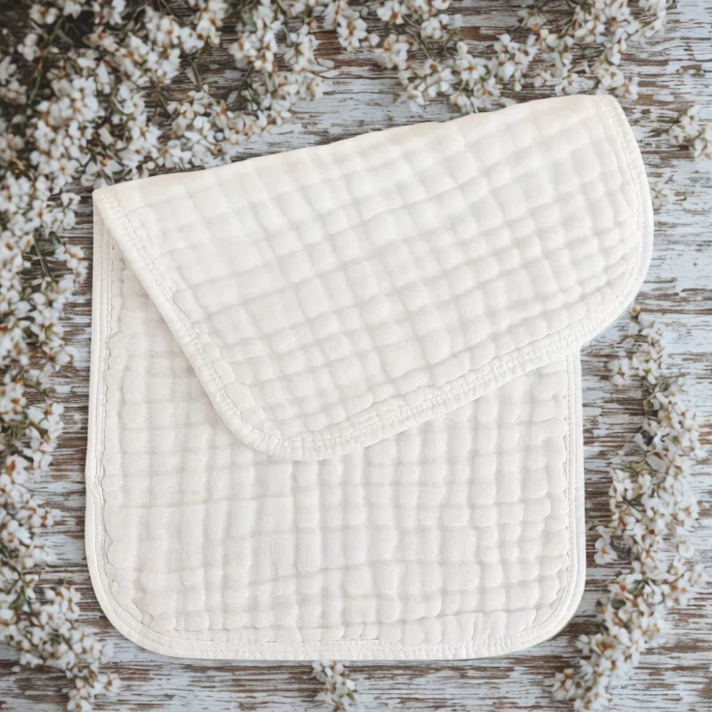 Muslin Burping Cloth (25 x 45cm) White - Multi - use Cloths from Senso - Blanky