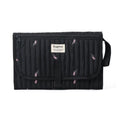Quilted portable baby changing mat and travel clutch folded in minimalist floral Black tulip print - Available from Senso-Blanky