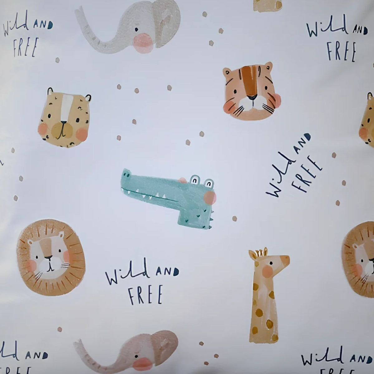 Close-up of Safari Animals printed waterproof nappy wet bags - Available from Senso-Blanky