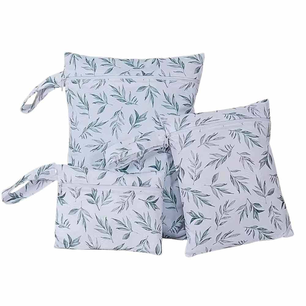 3 - Piece Reusable Waterproof Wet Bag Set - Leaves - Baby Care Essentials from Senso - Blanky