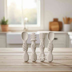 4 - Piece Silicone Teether & Spoon Set (3M+) Beige - Baby Care Essentials from Senso - Blanky
