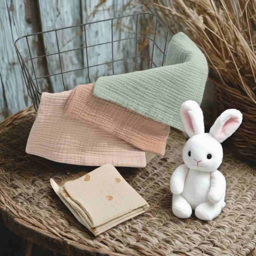 5 - Pack Ultra - Absorbent Multi - Use Muslin Squares (22x22cm) Multicoloured Pack - from Senso-Blanky