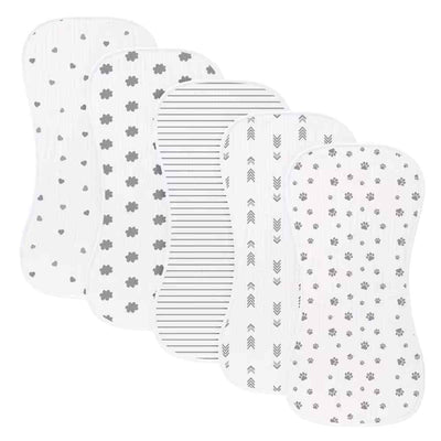 5 - Piece Muslin Cotton Burp Cloth Set | Extra - Large & Super Absorbent - Baby Care Essentials from Senso - Blanky