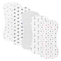 Premium 5-pack of extra-large contoured baby burp cloths crafted from multi-layered 100% pure woven cotton.