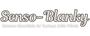 Senso-Blanky Logo with White Tagline on a Clear Background