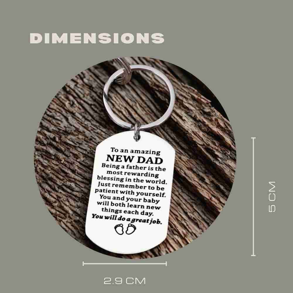 "Amazing New Dad" Engraved Steel Keepsake Keychain - Daddy To Be from Senso - Blanky