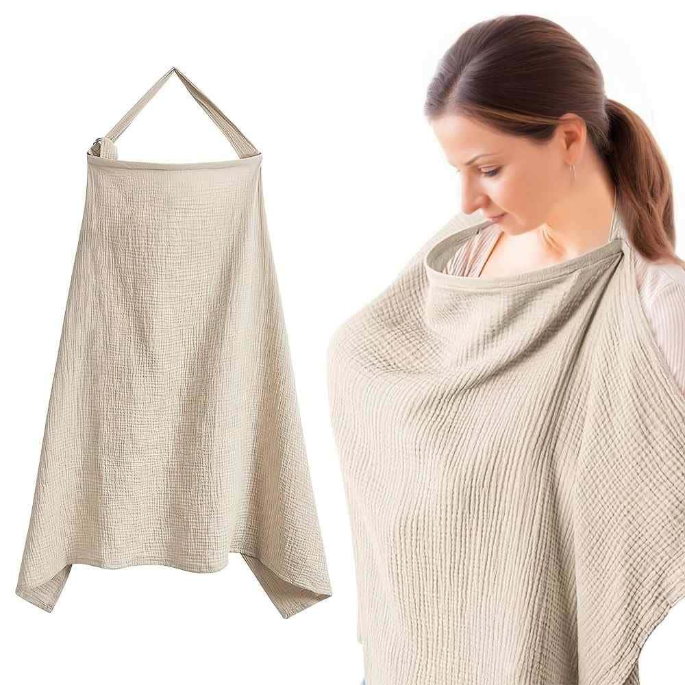 Breathable Cotton Breastfeeding Shawl in Mocca - Baby Care Essentials from Senso-Blanky