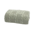 Breathable Hollow Knit Acrylic Blanket (12M+) Sage - toddler knit blanket from Senso - Blanky