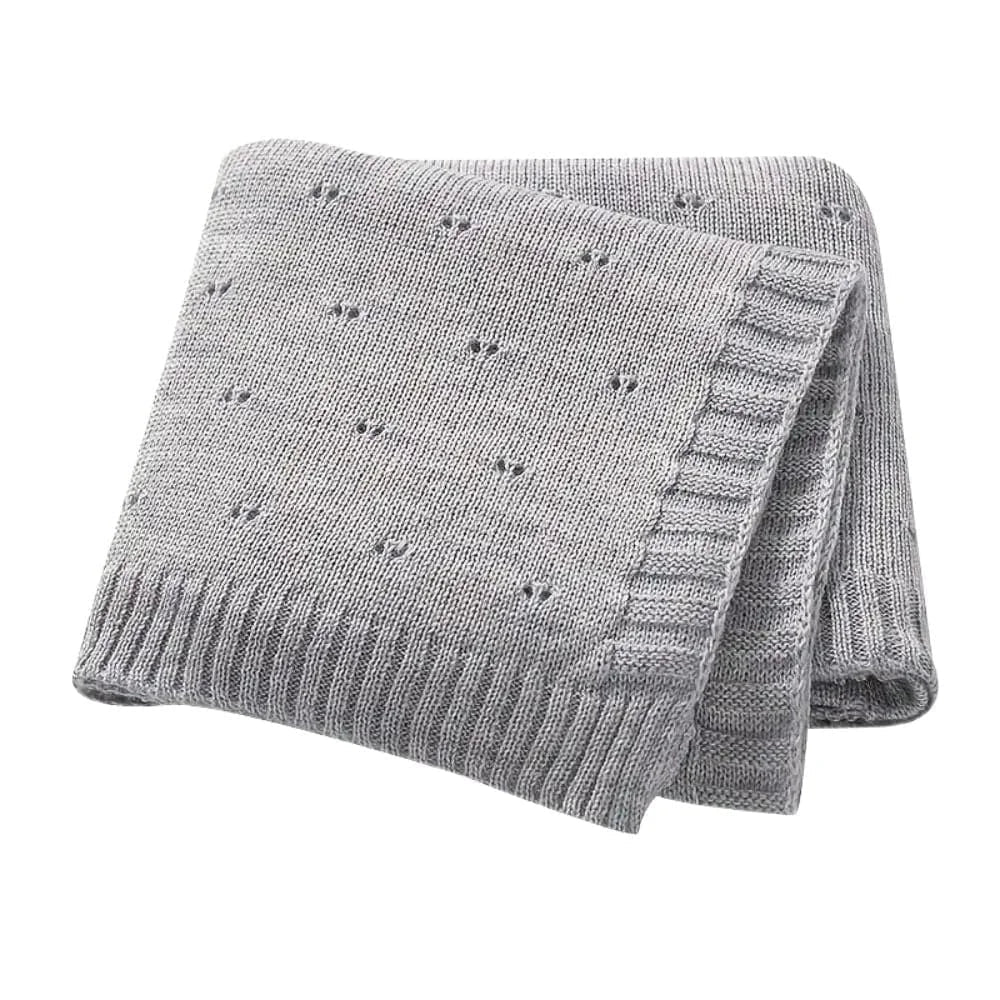 Breathable Hollow Knit Acrylic Blanket (12M+) White - toddler knit blanket from Senso - Blanky