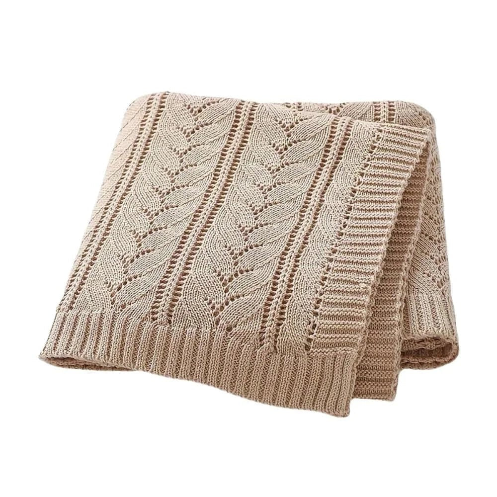 Breathable Hollow Knit Cotton Cot Blanket Light Camel - Baby Blanket & Swaddle from Senso - Blanky