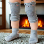Cotton Crawling Knee Pads & Socks (6M+) Mocca - Baby Safety & Clothing from Senso - Blanky