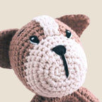 Crochet Puppy Rattle with Natural Wood Teether Ring (0M+) - Rattles from Senso - Blanky