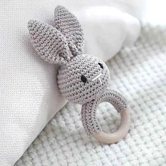 Crotchet Bunny Rattle (0M+) Gray - Rattles from Senso - Blanky