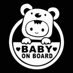 Holographic Baby on Board Car Decal - Cute Bear Design (15x13cm) White - Car Decal from Senso - Blanky