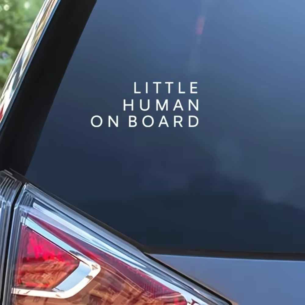 Little Human on Board Decal - White Text White - Car Decal from Senso - Blanky