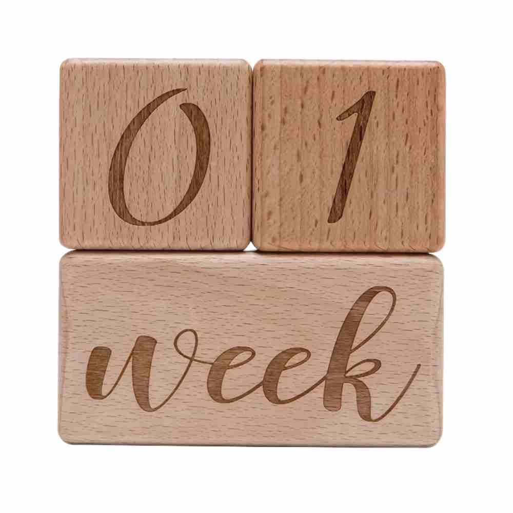 Natural Wooden Milestone Block Set - Nursery Decor & Keepsakes from Senso - Blanky