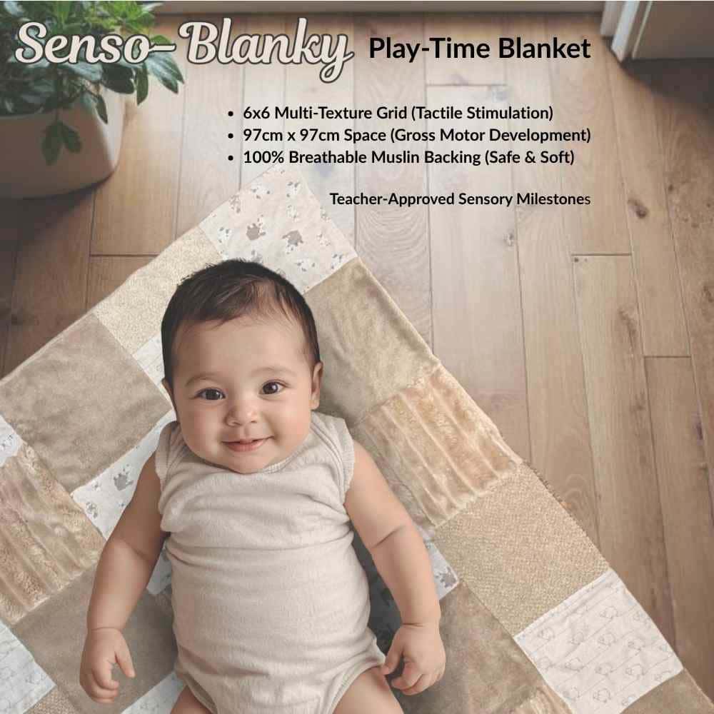 Senso - Blanky Play - Time Blanket (Newborn+) | Multi - tone Toffee - Baby Blanket & Swaddle from Senso - Blanky