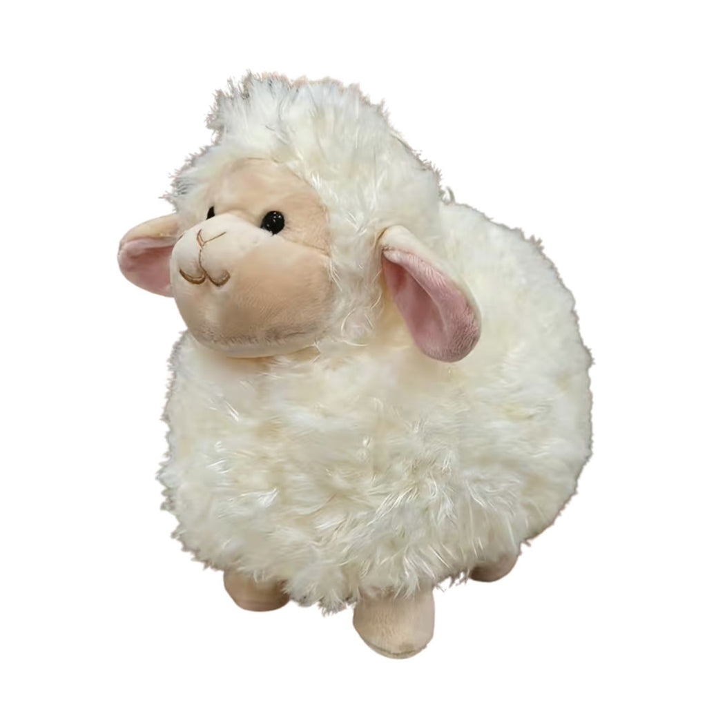 Side view of white baby lamb sheep plush newborn nursery decor - available from Senso-Blanky