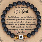 Tiger's Eye & Frosted Stone New Dad's Bracelet - keepsake gift for pregnancy reveal - from Senso-Blanky