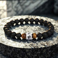 Tiger's Eye & Frosted Stone New Dad's Bracelet - keepsake gift for pregnancy reveal - from Senso-Blanky