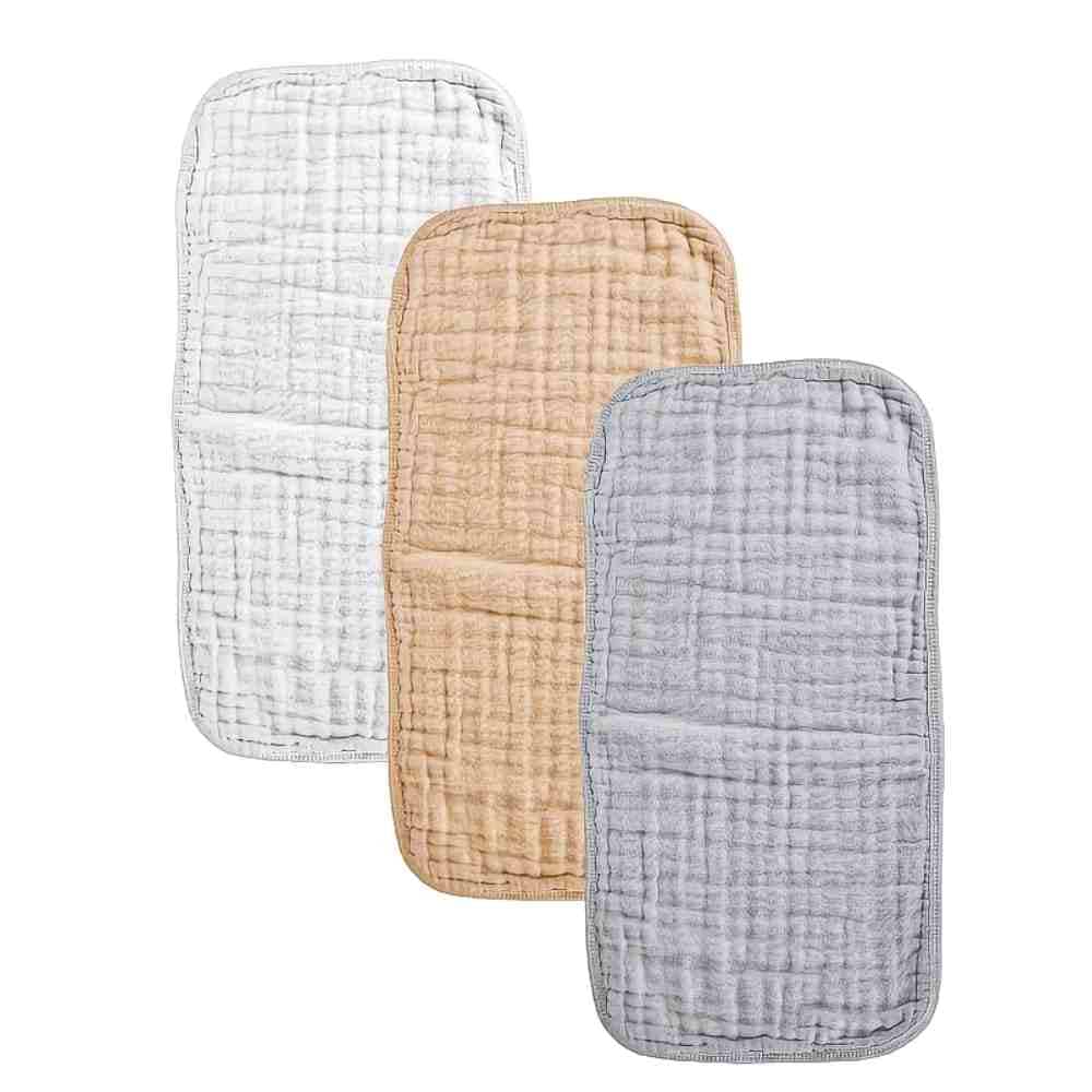 Ultra - Absorbent Muslin Burp Cloths | 4 - Pack Essential Bundle Beige - Baby Care Essentials from Senso - Blanky