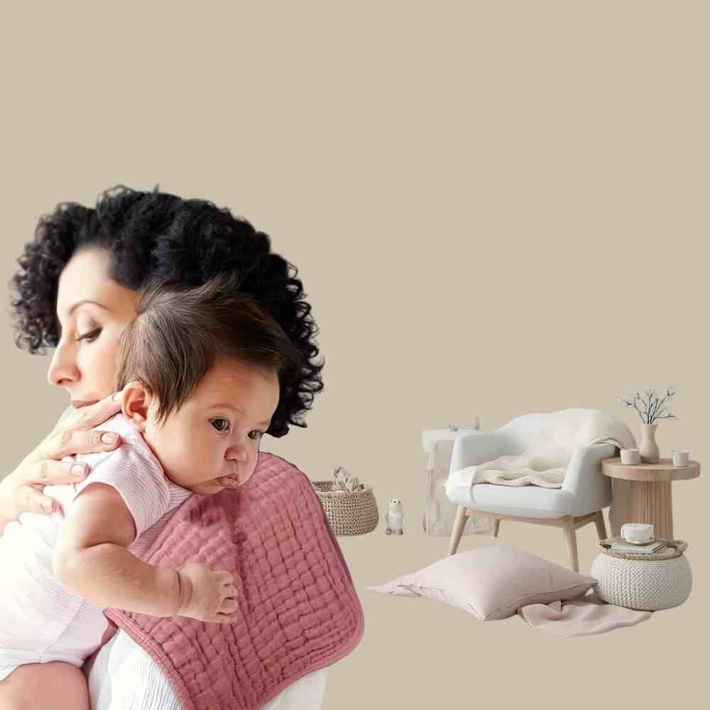 Ultra - Absorbent Muslin Burp Cloths | 4 - Pack Essential Bundle Beige - Baby Care Essentials from Senso - Blanky