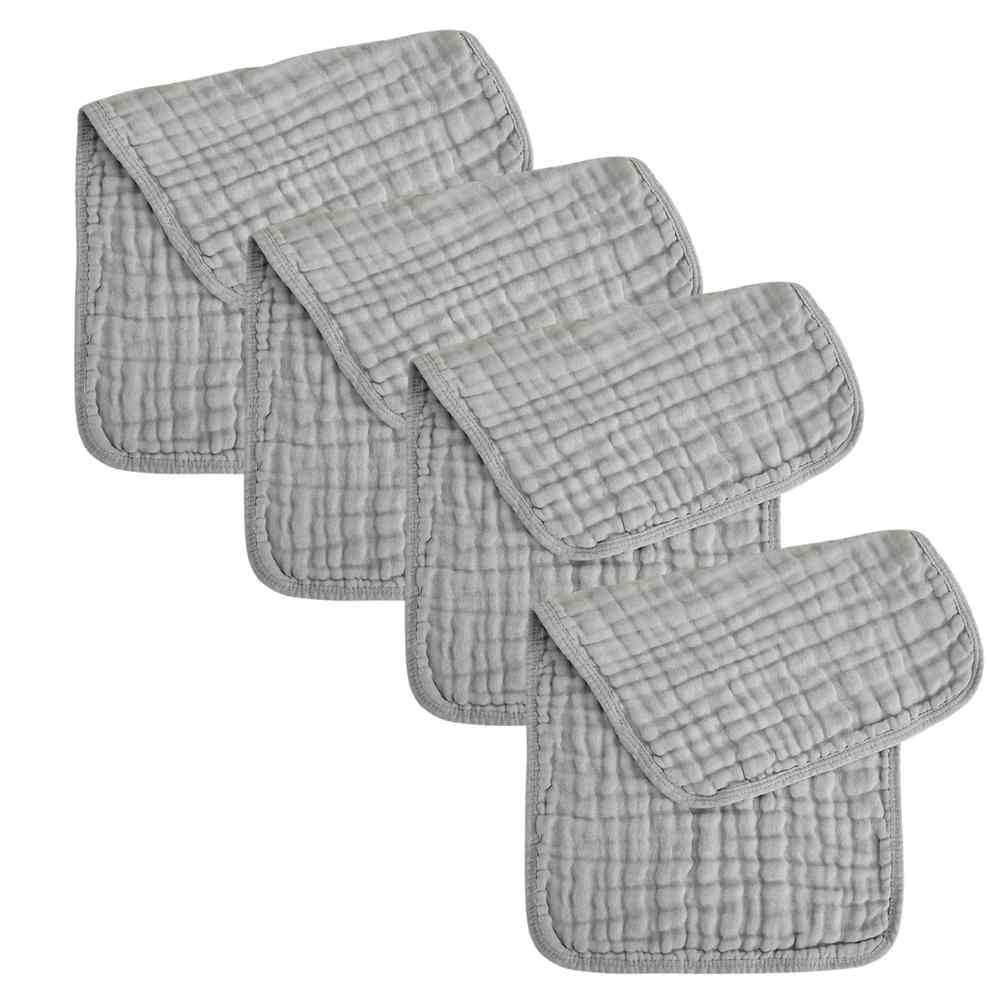 4-Pack Ultra-Absorbent Muslin Burp Cloths for Babies - 100% Grey Cotton 25x45cm - Senso-Blanky Baby Essentials South Africa